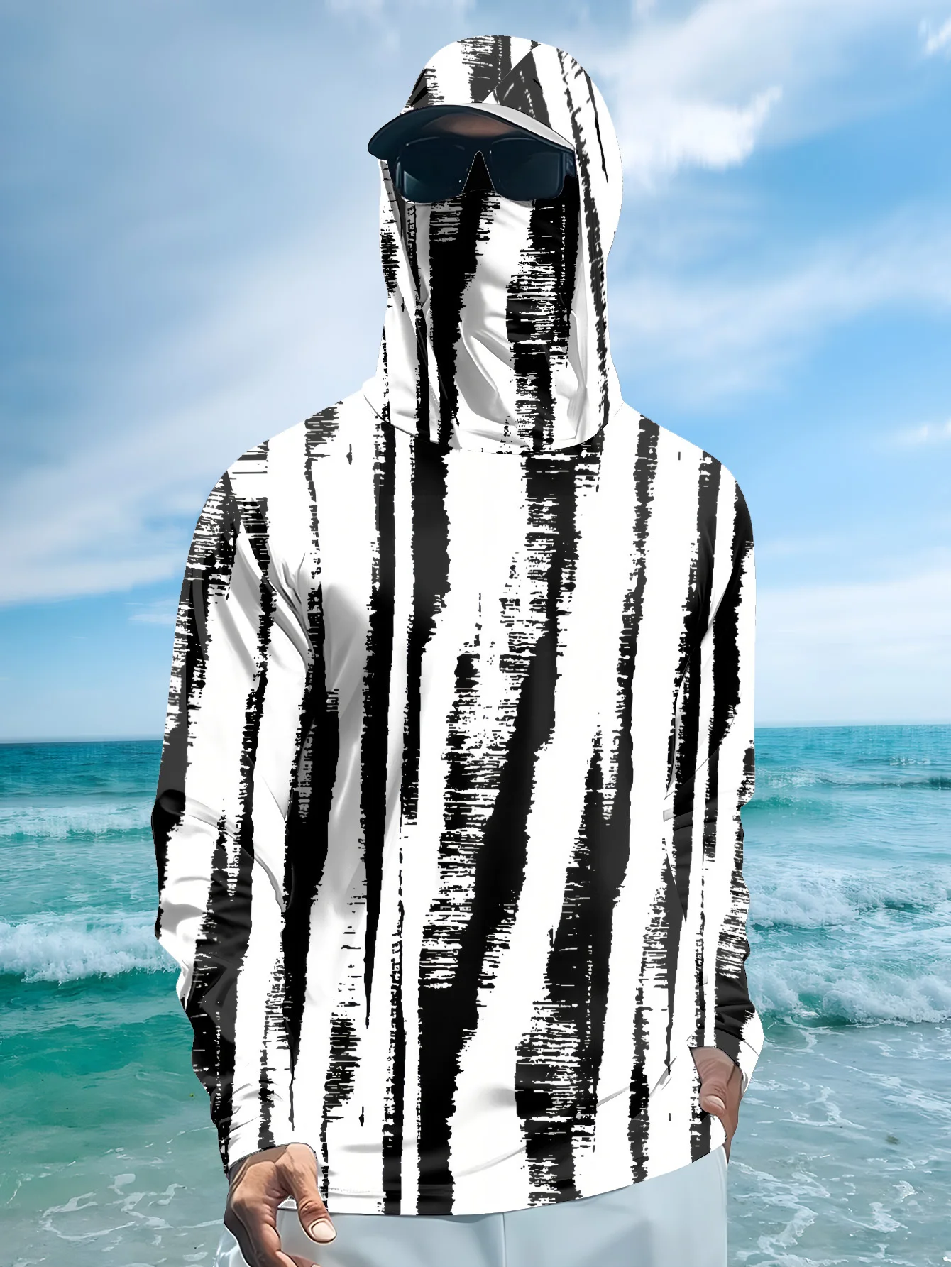 Fishing Hoodie - Hoodie Pancing Pria dengan Motif Garis