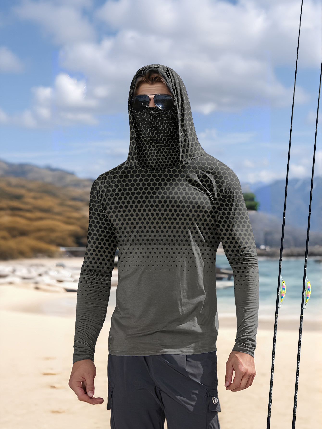 Fishing Hoodie - Hoodie Memancing Pria Musim Panas UPF50+