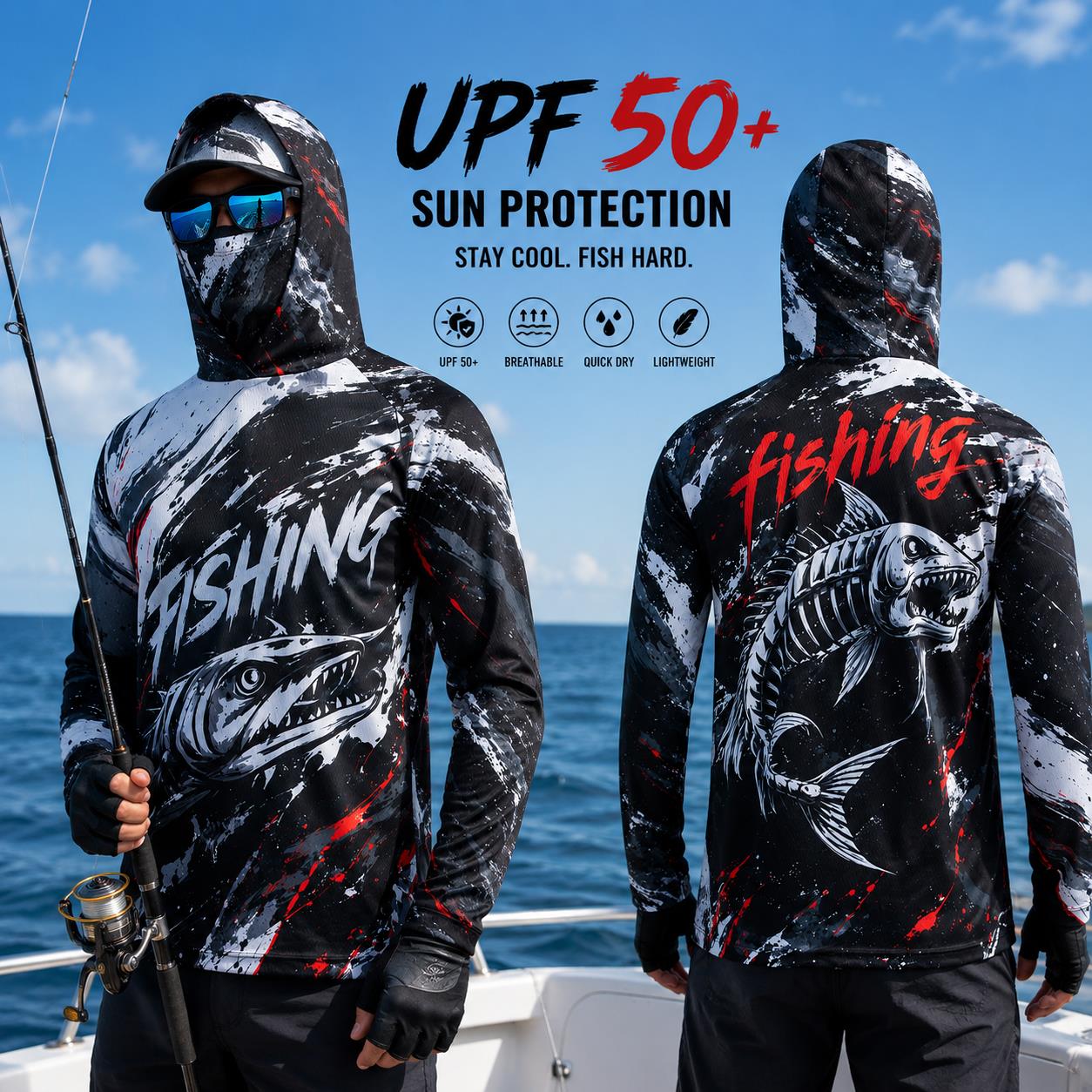 Fishing Hoodie - Hoodie Pancing Pria Cepat Kering dan