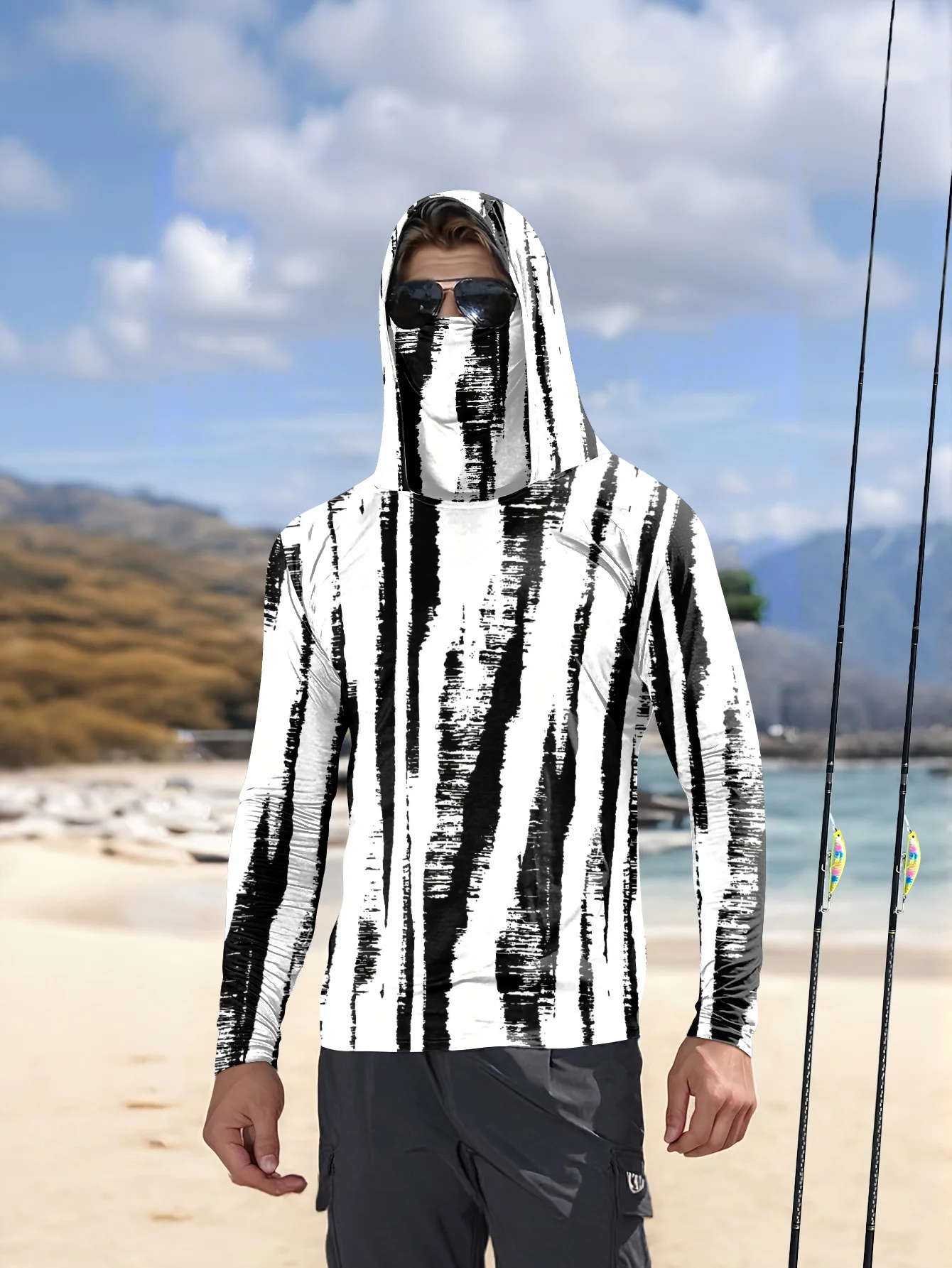 Hoodie Pancing Pria dengan Mot - Fishing Hoodie ulasan dan harga