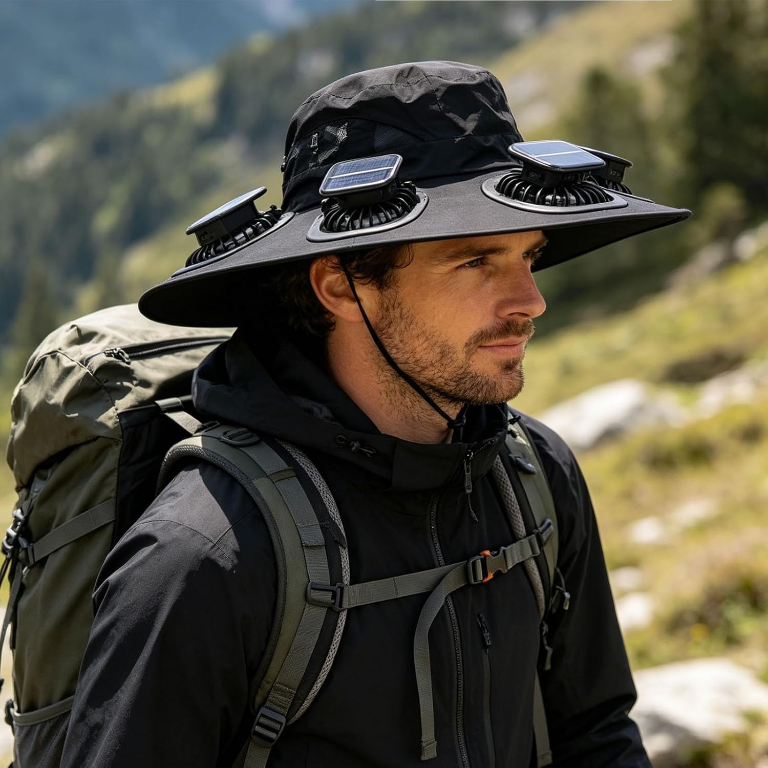 Topi Kipas Tenaga Surya Hot 6  - Fishing Hat ulasan dan harga