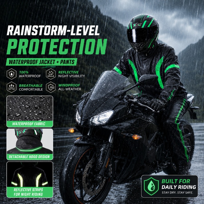 Setelan Jas Hujan Motor Jaket  - Fishing Rain Suit ulasan dan harga