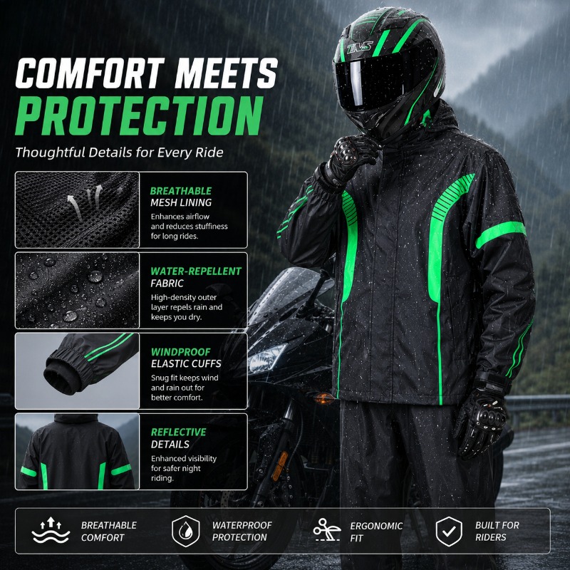 Setelan Jas Hujan Motor Jaket  - Fishing Rain Suit ulasan dan harga