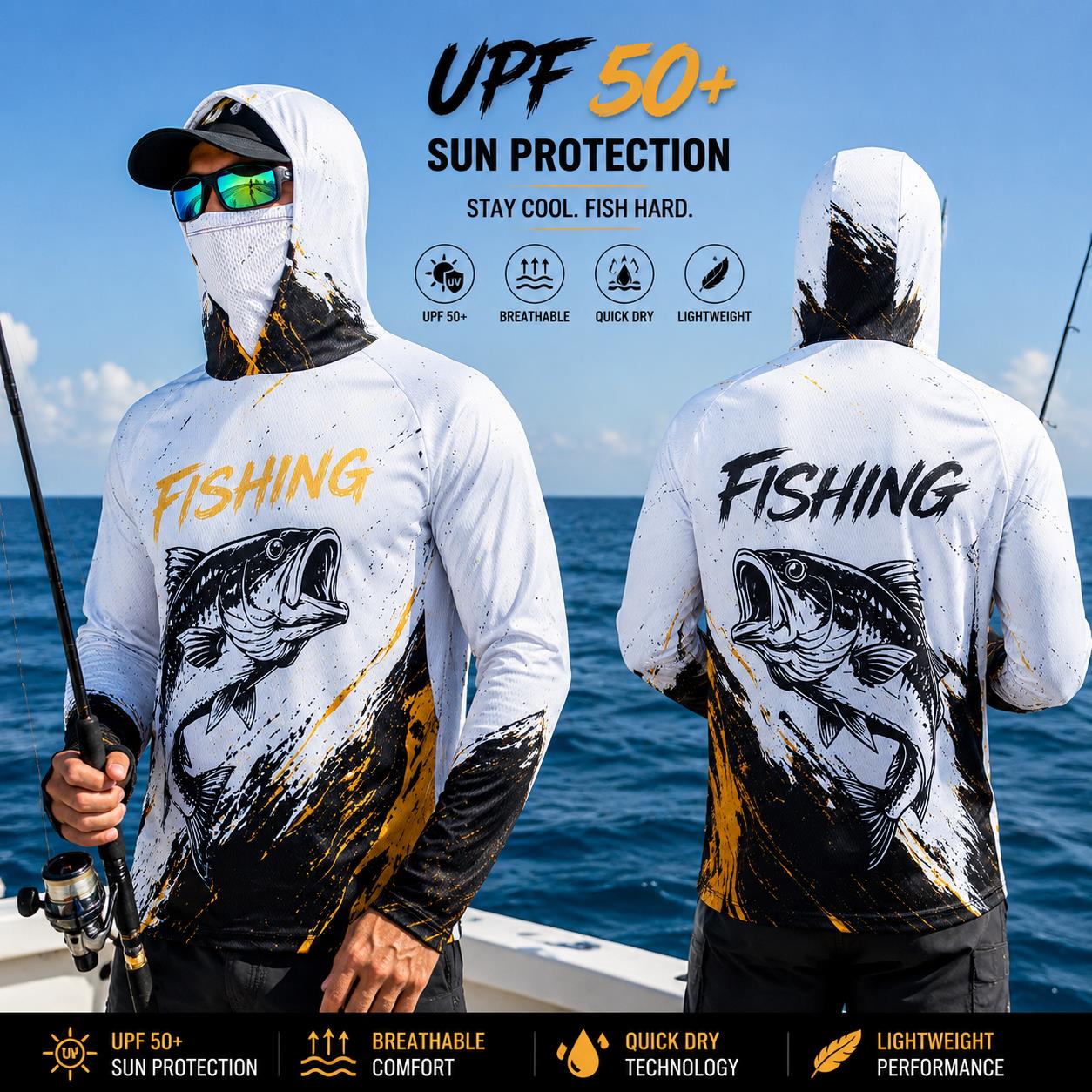 Hoodie Pancing Pria Cepat Keri - Fishing Hoodie ulasan dan harga